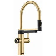 Baterie kuchenne - Blanco Evol-S Pro Bateria kuchenna wysoka z wyciąganą wylewką z filtrem satin gold 527430 - miniaturka - grafika 1