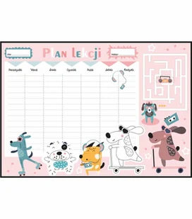 Plan lekcji kreatywne psy, nowy rok szkolny, rozmiar 30x40 cm - Szkolne artykuły papiernicze - miniaturka - grafika 1