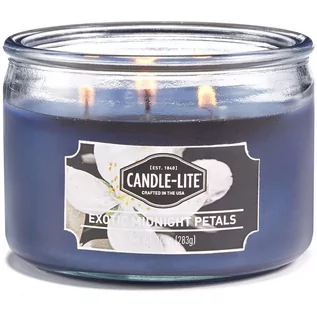 Świece - CANDLE-LITE Candle-Lite  3 knotów świeca zapachowa w szkle, Exotic Midnight Petals 283 G, niebieski, 10.5 x 10.5 x 8.2 cm 4172055 - grafika 1