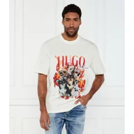 Koszulki męskie - HUGO T-shirt Dugie Oversize fit - miniaturka - grafika 1