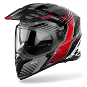 Kaski motocyklowe - Kask Adventure Airoh Bandit Czerwony połyskM - miniaturka - grafika 1