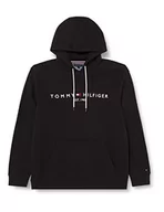 Bluzy męskie - Tommy Hilfiger Męska bluza z kapturem BT-Tommy Logo - B, czarna, XXL, Czarny, XXL - miniaturka - grafika 1