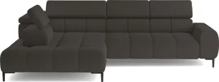 DomoHome narożnik PLAZA-L tkanina SOLAR narożnik z wygodnym, puszystym oparciem / długi fotel lewy / styl industrialny / kształt L lewy 300x99x216 cm BRĄZOWY - Narożniki - miniaturka - grafika 1