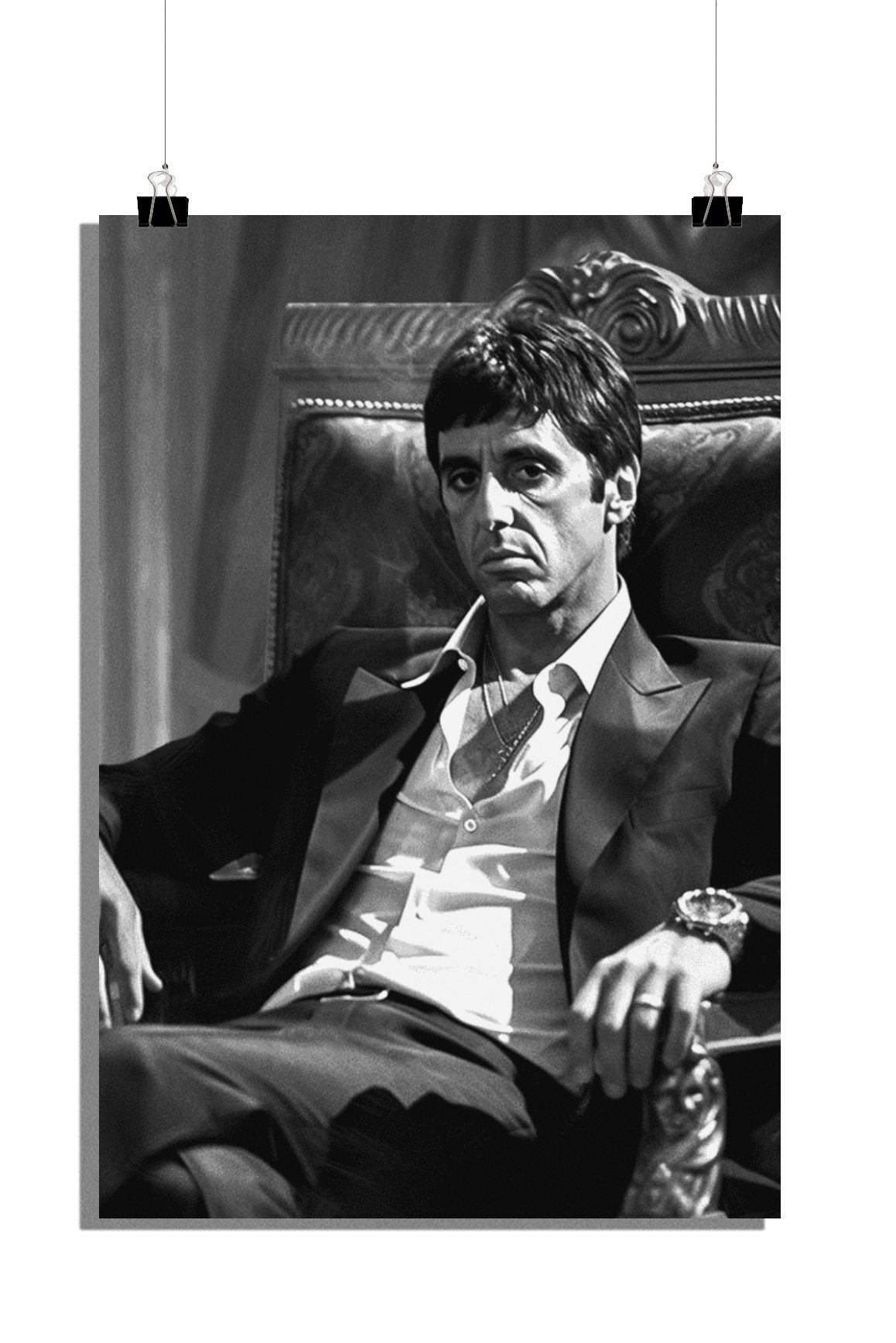 Plakat filmowy - Plakat Scarface - Plakat Tony Montana - Plakat Zwart Wit - 61x91cm - Idealny do oprawienia w ramkę