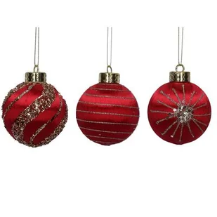 Bombka styropianowa 8 cm czerwona mix 1 szt. - Bombki - miniaturka - grafika 1