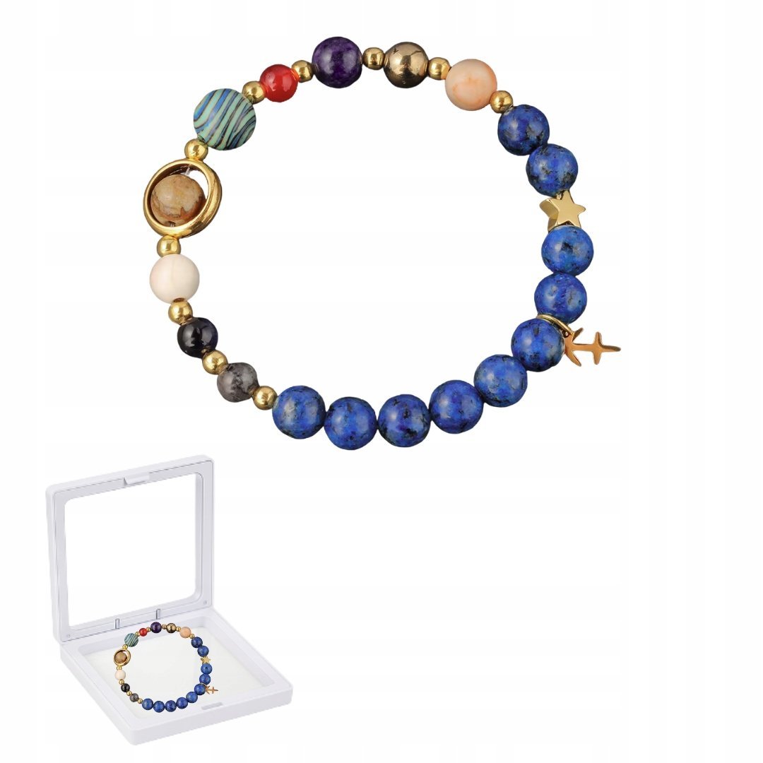 Bransoletka Zodiakalna Strzelec Koraliki Unisex Elastyczna w Pudełku