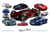 Naklejki na ścianę - Naklejki na ścianę z samochodami - Super Cars 12, 200x100 cm - miniaturka - grafika 1