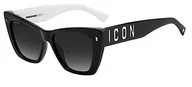 Okulary przeciwsłoneczne - okulary damskie DSQUARED2 ICON, Czarny biały/szary Shaded, 53 - miniaturka - grafika 1