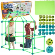 Klocki - SŁOMKI KONSTRUKCYJNE ZESTAW DO BUDOWY NAMIOTU BAZA TUNEL ŚWIECĄ 86 EL. - miniaturka - grafika 1