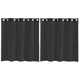 vidaXL Zasłony woalowe z przelotkami 2 szt. Czarne 140x140 cm - Zasłony - miniaturka - grafika 1