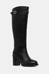 Aldo kozaki skórzane CURCULIOS damskie kolor czarny na słupku 14114970 - Kozaki damskie - miniaturka - grafika 1