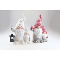 Ozdoby bożonarodzeniowe - Figurka dekoracyjna skrzat 27 x 15,5 x 41 cm biało-czerwony - miniaturka - grafika 1