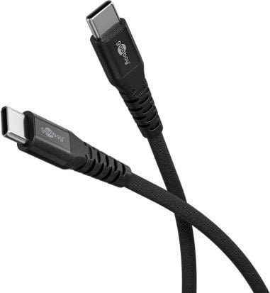 Kabel USB Goobay Super miękki kabel tekstylny USB-C™ z metalowymi złączami, m, czarny