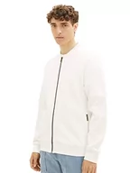 Kurtki męskie - Męska kurtka typu bomber z dresu TOM TAILOR, 12906-Wełna biała, XS - miniaturka - grafika 1