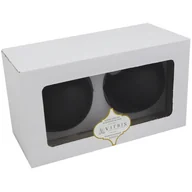 Bombki - Bombka szklana gładka 10 cm czarny 2 szt. - miniaturka - grafika 1