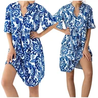 Piżamy damskie - Koszula Sensis LUNA biało/niebieska - Roz. S - miniaturka - grafika 1