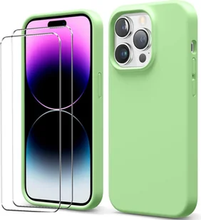 zestaw ochronny 2 w 1 dla Apple iPhone Xs Max składa się z 2x szklanej osłony ekranu 9H i 1x silikonowego etui - osłona w kolorze zielonym - Etui i futerały do telefonów - miniaturka - grafika 1