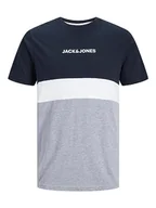 Koszulki męskie - Bestseller A/S Męski T-shirt JJEREID Blocking Tee SS NOOS PLS, Navy Blazer, 3XL, granatowy blezer, 3XL - miniaturka - grafika 1