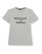 Koszulki męskie - Emporio Armani Męski t-shirt Crew Neck Megalogo, kamyk, XL - miniaturka - grafika 1