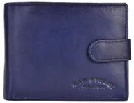 Paski - GRANATOWY Portfel Męski SKÓRZANY Poziomy Młodzieżowy SKÓRA Zapinka na PASEK - miniaturka - grafika 1