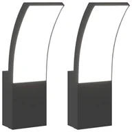 Lampy ogrodowe - vidaXL Kinkiety zewnętrzne LED, 2 szt., czarne, odlewane aluminium - miniaturka - grafika 1