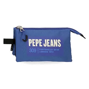 Pepe Jeans Darren Triple Case Blue 22x12x5 cm poliester, niebieski, potrójne etui, NIEBIESKI, Potrójne etui - Piórniki - miniaturka - grafika 1
