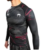 Koszule męskie - Venum UFC Authentic Fight Week 2.0 Rashguard - Długie rękawy - Czarna/Czerwona Rash Guard Koszula Męska - miniaturka - grafika 1