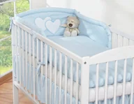 Pościel dla dzieci - Pościel 3-cz 120x90 - Serduszka niebieskie - miniaturka - grafika 1