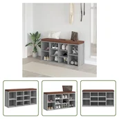 Szafki na buty - The Living Store Ławka na buty szara Sonoma 103x30x48 cm Materiał drewnopochodny - miniaturka - grafika 1