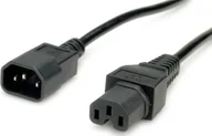 Kable - Kabel zasilający Value wtyk IEC320/C14 - gniazdo C15, H05RN-F, czarny, 1 m - miniaturka - grafika 1