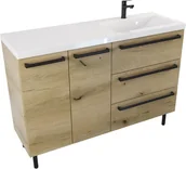 Szafki łazienkowe - Szafka z umywalką ATHOS 120 cm prawa  - Uchwyt Czarny Mat - miniaturka - grafika 1