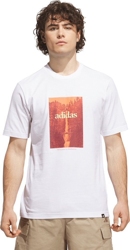 Adidas Koszulka męska adidas Waterfall Graphic biała KH0398 2XL