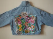 Kurtki damskie - KOLIBER kurtka jeansowa ręcznie malowana - miniaturka - grafika 1