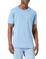 Koszulki męskie - Replay Męski T-shirt M6284, 685 szary niebieski, 3XL - miniaturka - grafika 1