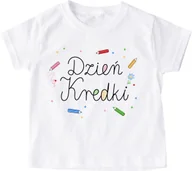 Koszulki dla dziewczynek - Koszulka na dzień kredki do przedszkola dla dziecka koszulka z kredkami - miniaturka - grafika 1