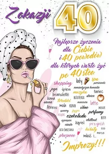Kartka na 40 urodziny dla Kobiety Party24 - Kartki okolicznościowe i zaproszenia - miniaturka - grafika 1