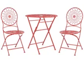 Meble ogrodowe - Zestaw mebli balkonowych metalowy czerwony SCARIO Beliani - miniaturka - grafika 1
