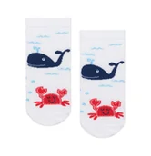 Skarpetki dla dzieci - Skarpetki dziecięce, z wielorybem i krabem, białe - miniaturka - grafika 1