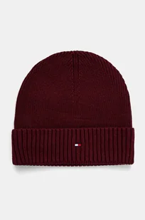 Tommy Hilfiger czapka z domieszką kaszmiru kolor bordowy  AM0AM12796 - Czapki męskie - miniaturka - grafika 1