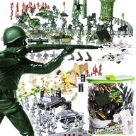 Figurki dla dzieci - Baza Wojskowa Żołnierzyki Duży Zestaw Armia Figurki Czołgi Samoloty 300 el. - miniaturka - grafika 1