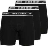 Majtki męskie - JACK&JONES bokserki męskie, 3-pak - JACSOLID, bawełna stretch, gładkie, czarne XL - miniaturka - grafika 1