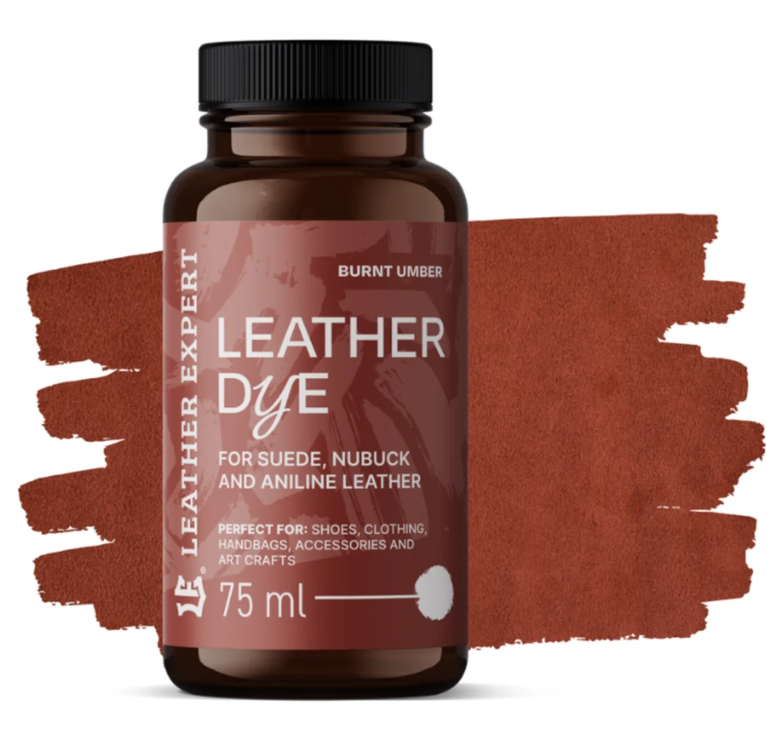 Farba do zamszu, nubuku, aniliny kolor Burnt umber 75ml Leather Expert Leather Dye LE-21-D75BU