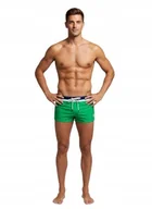 Kąpielówki męskie - BUGATTI ZIELONE KĄPIELÓWKI SPODENKI Z GRANATOWYM PASKIEM L J5D - miniaturka - grafika 1