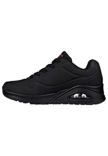 Skechers Damskie trampki UNO, czarne i wielokolorowe serce nadruk Duraleather/Bla, 3 UK, Czarny i wiele serc nadruk Duraleather Bla, 36 EU - Trampki damskie - miniaturka - grafika 1