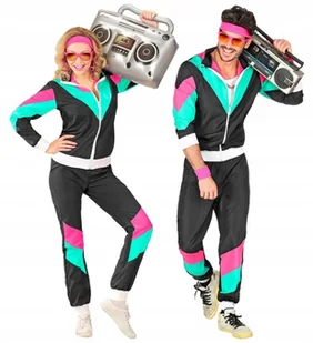 STRÓJ DRES CZARNY RETRO DRESY LATA 70 80 KOSTIUM DISCO PRZEBRANIE L - Stroje karnawałowe - miniaturka - grafika 1