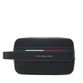 Kosmetyczki, organizery i kuferki - Kosmetyczka Tommy Hilfiger Th Foundation Washbag AM0AM13235 Czarny - miniaturka - grafika 1