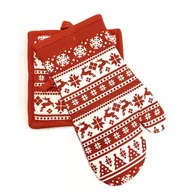 Fartuchy i rękawice kuchenne - Zestaw podkładka i rękawica kuchenna Christmassy 19 x 30 cm - miniaturka - grafika 1