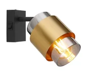 Lampy ścienne - Globo 15560-1 - Kinkiet punktowy MILLEY 1xE27/40W/230V czarny/mosiądz - miniaturka - grafika 1