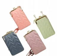 Torebki damskie - Mini Torebka Na Telefon Portfel Kopertówka Niebieska - miniaturka - grafika 1