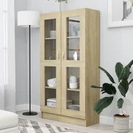 Witryny - VidaXL Witryna, kolor dąb sonoma, 82,5 x 30,5 x 150 cm, płyta wiórowa 802762 VidaXL - miniaturka - grafika 1